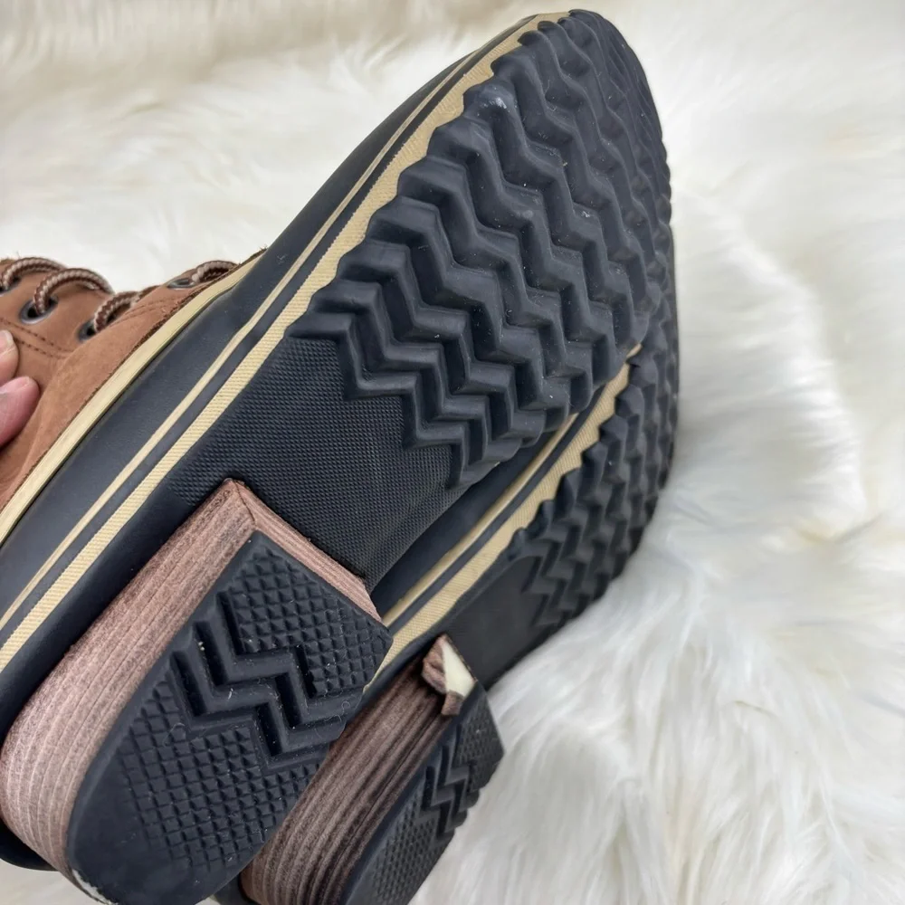 Sorel Tan and Black Lace-Up Boots